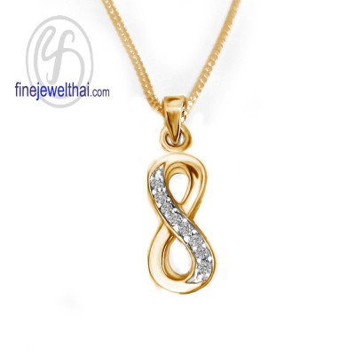 จี้เพชร จี้ทองสีชมพู จี้อินฟินิตี้ จี้พิ้งค์โกลด์ เพชรแท้ พิ้งค์โกลด์แท้  P1090DPGe